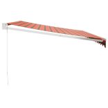 narancs-barna szövet és alumínium behúzható napellenző 4 x 3 m