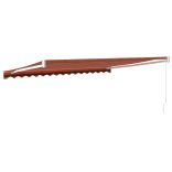 narancs-barna szövet és alumínium behúzható napellenző 4 x 3 m