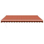 narancs-barna szövet és alumínium behúzható napellenző 4,5x3 m