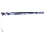 kék és fehér szövet és alumínium behúzható napellenző 5 x 3 m