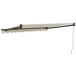 krémszínű szövet és alumínium behúzható napellenző 3 x 2,5 m