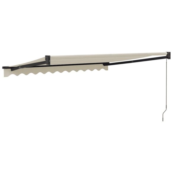 krémszínű szövet és alumínium behúzható napellenző 3,5 x 2,5 m