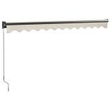 krémszínű szövet és alumínium behúzható napellenző 3,5 x 2,5 m