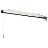 krémszínű szövet és alumínium behúzható napellenző 4 x 3 m