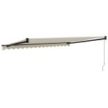 krémszínű szövet és alumínium behúzható napellenző 4 x 3 m