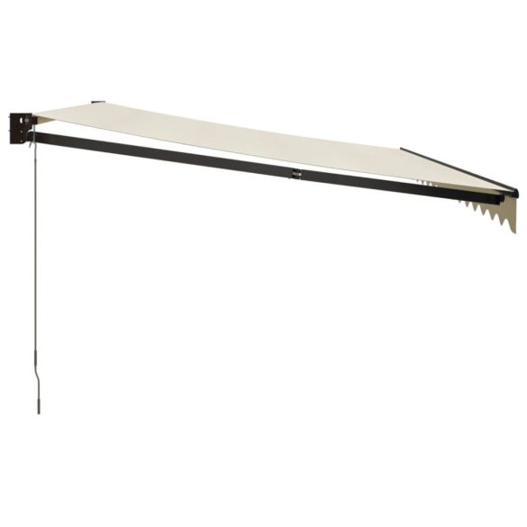 krémszínű szövet és alumínium behúzható napellenző 4,5 x 3 m