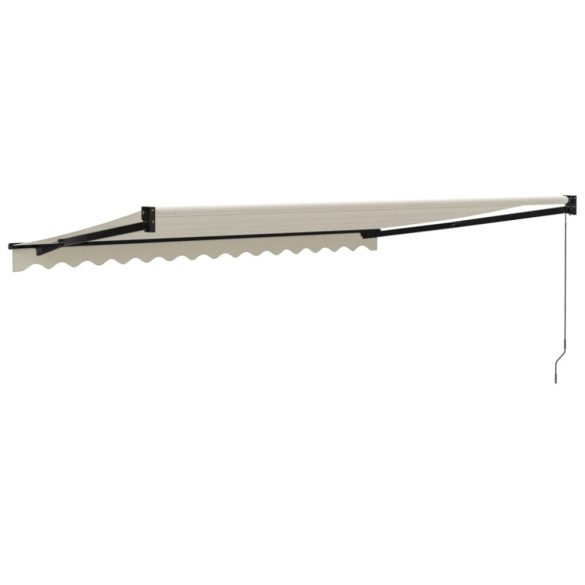 krémszínű szövet és alumínium behúzható napellenző 4,5 x 3 m