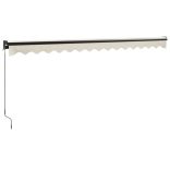 krémszínű szövet és alumínium behúzható napellenző 4,5 x 3 m