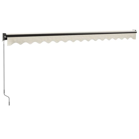 krémszínű szövet és alumínium behúzható napellenző 4,5 x 3 m