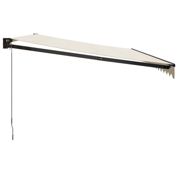 krémszínű szövet és alumínium behúzható napellenző 5 x 3 m