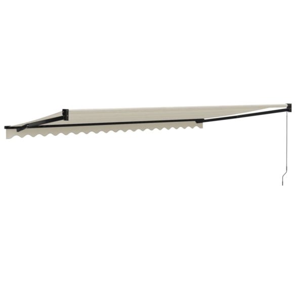 krémszínű szövet és alumínium behúzható napellenző 5 x 3 m