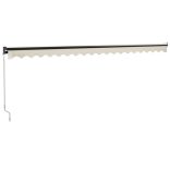 krémszínű szövet és alumínium behúzható napellenző 5 x 3 m