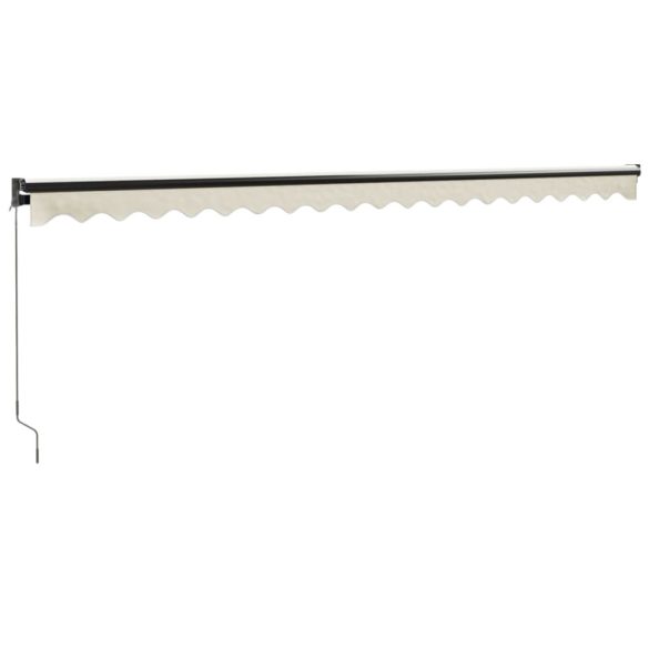 krémszínű szövet és alumínium behúzható napellenző 5 x 3 m