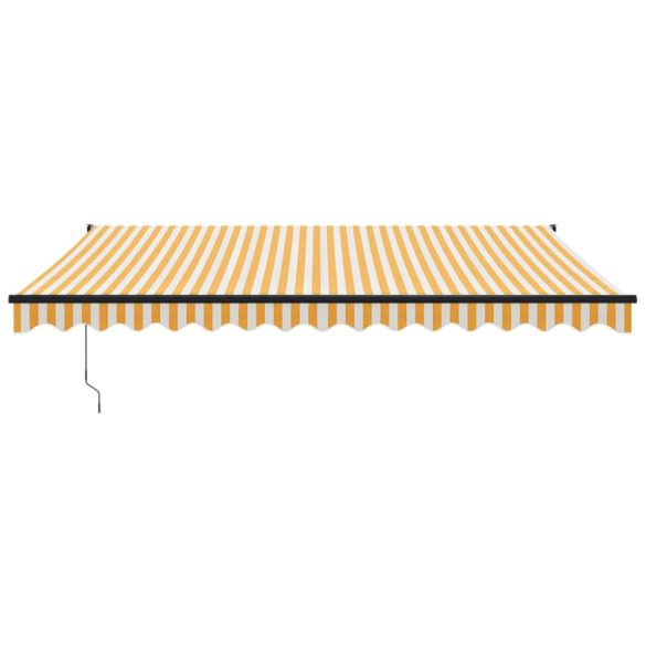 sárga-fehér szövet és alumínium behúzható napellenző 4 x 3 m