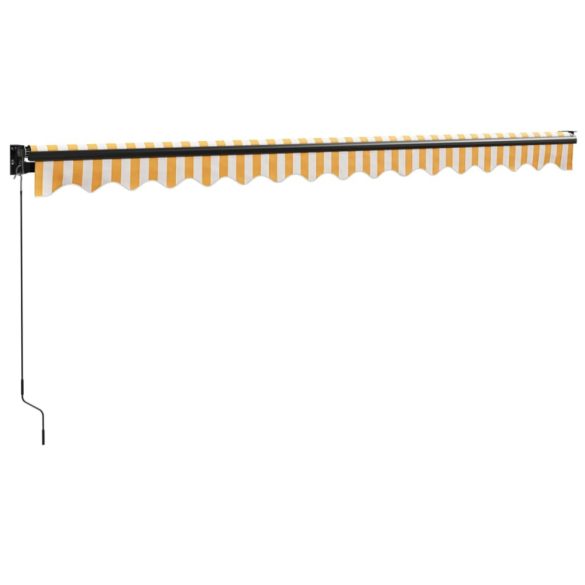 sárga-fehér szövet és alumínium behúzható napellenző 4 x 3 m