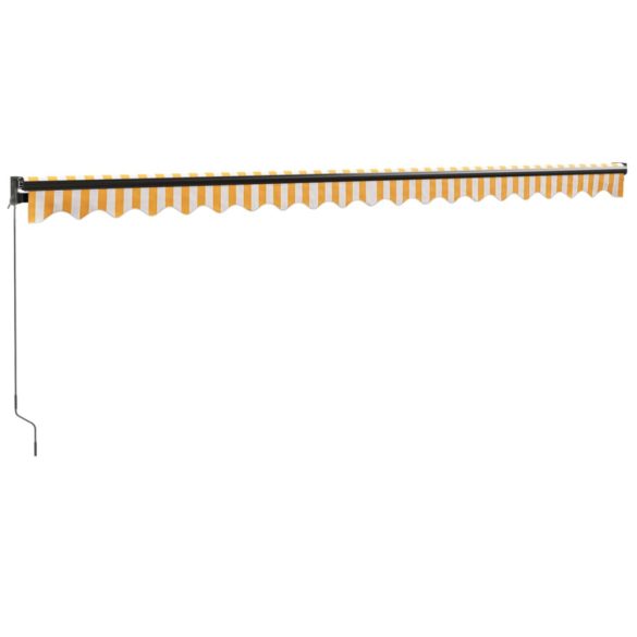 sárga-fehér szövet és alumínium behúzható napellenző 5 x 3 m