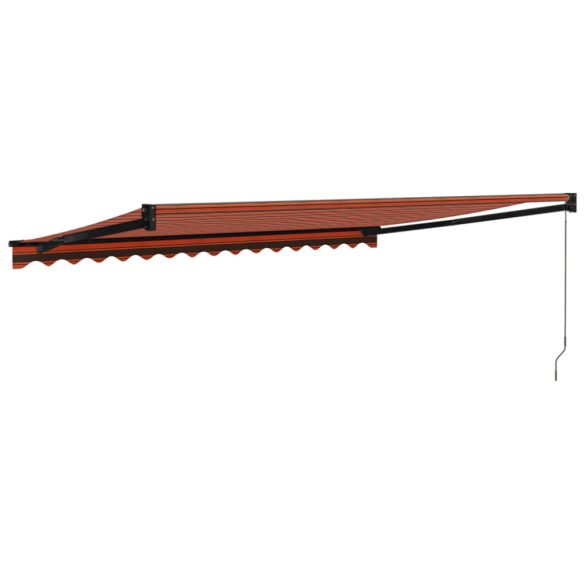 narancs-barna szövet és alumínium behúzható napellenző 4,5x3 m