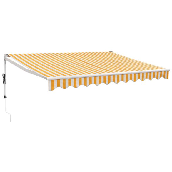 sárga-fehér automata behúzható napellenző 3 x 2,5 m