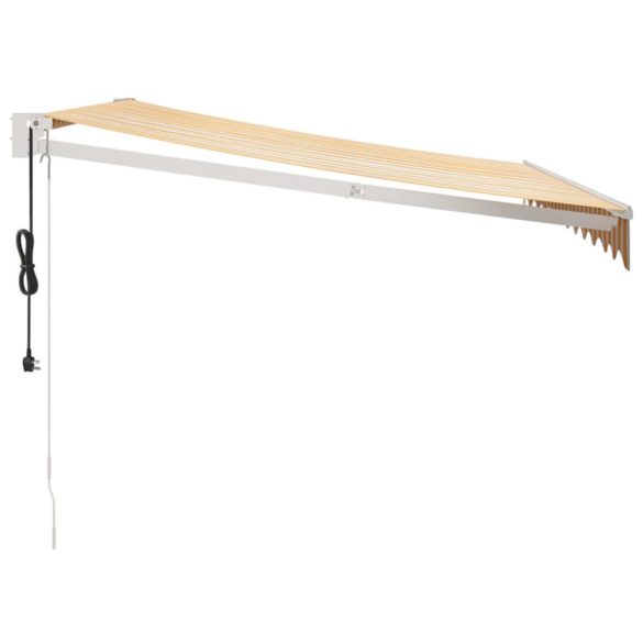 sárga-fehér automata behúzható napellenző 3 x 2,5 m