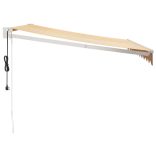 sárga-fehér automata behúzható napellenző 3,5 x 2,5 m