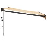 sárga-fehér automata behúzható napellenző 3 x 2,5 m