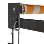 sárga-fehér automata behúzható napellenző 3 x 2,5 m