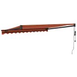 narancssárga-barna automata behúzható napellenző 3 x 2,5 m