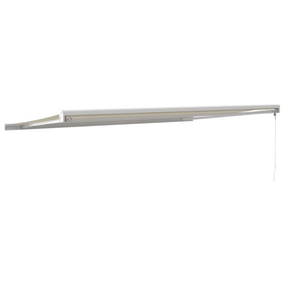 krémszínű szövet és alumínium behúzható napellenző 5 x 3 m