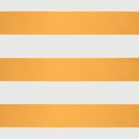 sárga-fehér szövet és alumínium behúzható napellenző 4,5 x 3 m