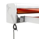 narancs-barna szövet és alumínium behúzható napellenző 4 x 3 m