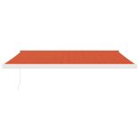 narancs-barna szövet és alumínium behúzható napellenző 4,5x3 m