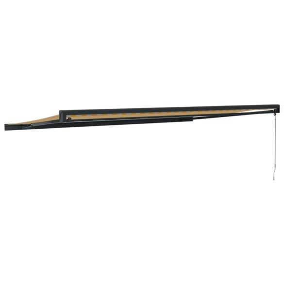 sárga-fehér szövet és alumínium behúzható napellenző 5 x 3 m