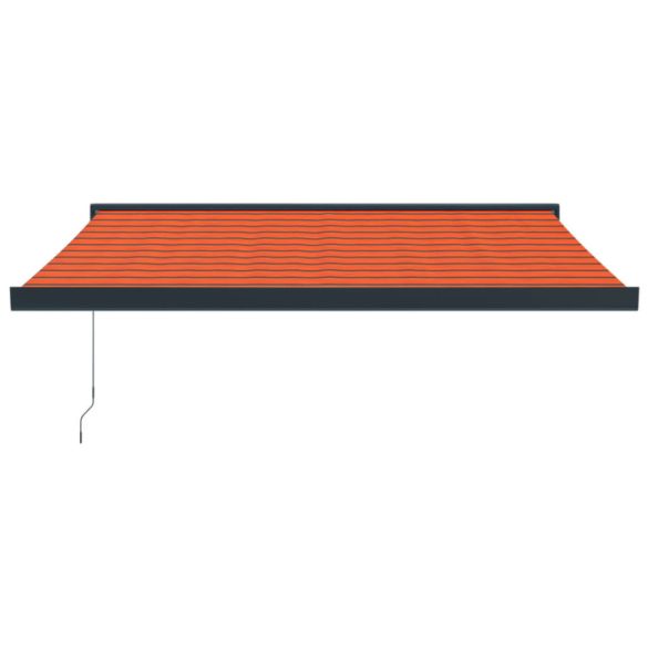 narancs-barna szövet és alumínium behúzható napellenző 3,5x2,5m