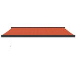 narancs-barna szövet és alumínium behúzható napellenző 4 x 3 m