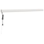 sárga-fehér szövet és alumínium behúzható napellenző 3 x 2,5 m