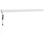 sárga-fehér szövet és alumínium behúzható napellenző 4,5 x 3 m