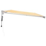 sárga-fehér szövet és alumínium behúzható napellenző 5 x 3 m