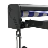 kék és fehér szövet és alumínium behúzható napellenző 4 x 3 m