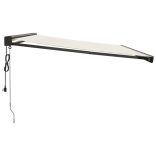 krémszínű szövet és alumínium behúzható napellenző 4 x 3 m