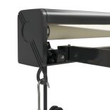 krémszínű szövet és alumínium behúzható napellenző 4 x 3 m