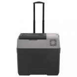 fekete-szürke PP hűtőláda kerékkel és adapterrel 40 L