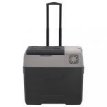 fekete-szürke PP hűtőláda kerékkel és adapterrel 50 L