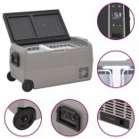 fekete-szürke PP-PE hűtőláda kerékkel és adapterrel 36 L