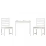 fehér 3 részes tömör fenyőfa kerti bisztrószett