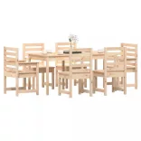 7 részes tömör fenyőfa kerti étkezőgarnitúra