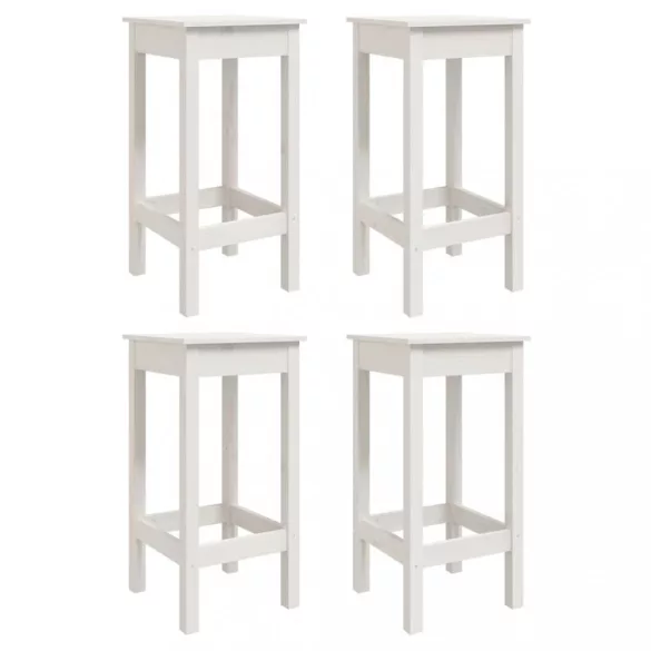 fehér 5 részes tömör fenyőfa kerti bárszett