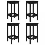 fekete 5 részes tömör fenyőfa kerti bárszett