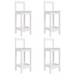 fehér 5 részes tömör fenyőfa kerti bárszett