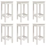 fehér 7 részes tömör fenyőfa kerti bárszett