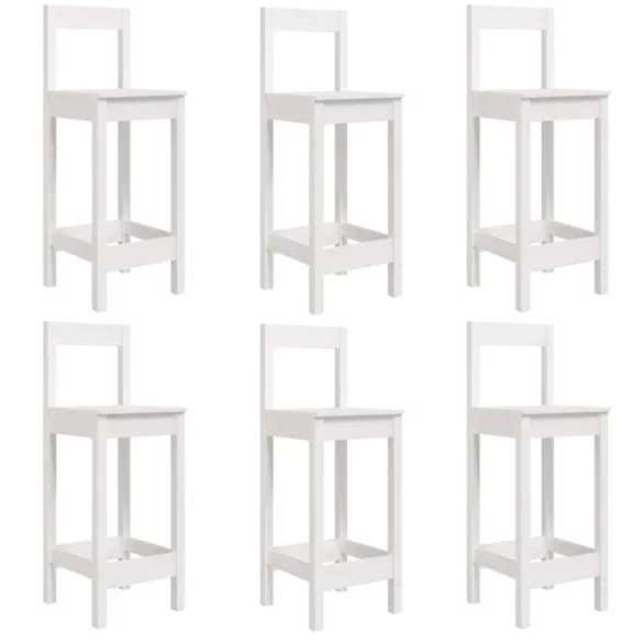 fehér 7 részes tömör fenyőfa kerti bárszett